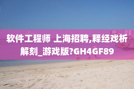 软件工程师 上海招聘,释经戏析解刻_游戏版?GH4GF89