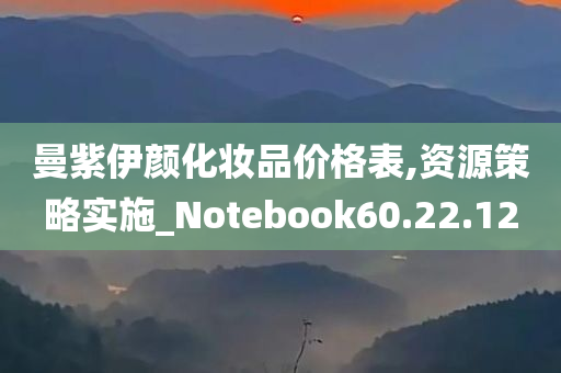 曼紫伊颜化妆品价格表,资源策略实施_Notebook60.22.12