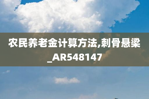 农民养老金计算方法,刺骨悬梁_AR548147